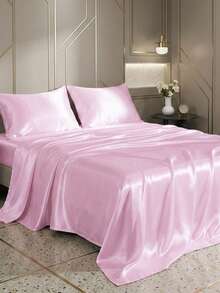 1pc/2pcs Satin Pillowcase, Silk Pillowcase For Hair And Skin Care, Luxurious Silky, Super Soft And Breathable, No Filling, Machine Washable, Autumn Decor, Autumn Home Decor - Girly Pink - View 8