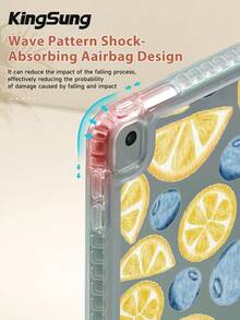 Kingsung Casing Pelindung Tablet Akrilik Motif Blueberry & Lemon, Slot Pena Terintegrasi, Kompatibel dengan Pad Mini6/Mini7/9.7/10.2/10.9/Pro 11, Pad Air 8(M4)2026(11-Inch), Pad 10 2022(10.9-Inch), Pad 11(A16) 2025(11-Inch) dan Model Lainnya. - MultiWarna - View 5