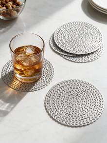 12pcs, Gold Hollow Beverage Coasters, Washable Table Accessories, Non-Slip Table Mats, Breathable And Heat Dissipating, Lightweight And Easy To Store, Suitable For Restaurants, Cafes, Homestays, Compatible With Afternoon Tea, Festivals, Parties, Gatherings, Birthdays, Weddings, Dinner Parties. - Multicolor - View 10