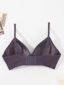 Sujetador sin costuras y sin aros con soporte para mujeres, cómodo, transpirable y amigable con la piel, previene el descolgamiento - Gris Oscuro - Ver 3