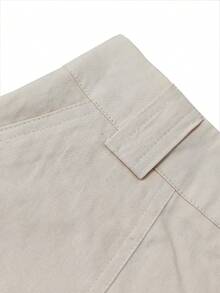 Women's Loose Fit Solid Color Casual Utility Shorts Summer - Apricot - View 5