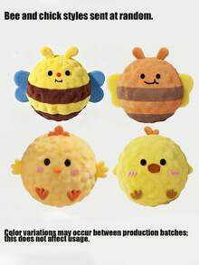 PETSIN 2/1pc Yellow Chick Pet Interactive Bouncing Sound Toy Ball, Cat Dog Teething Chewing Ball, Durable Battery-Free Training Toy - Multicolor - View 16