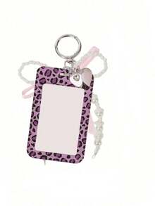 Exquisite Polka Dot ID Card Holder With Leopard Print Elements, Hanging Card Sleeve With Heart And Bow Pendant, Keychain, Delicate Girl Accessory, Work Badge Protector; No RFID Function, With Detachable Key Ring And Detachable Lanyard/Pendant - With ID Window And Card Slot, Suitable For ID Card, Student Card, Meal Card, Work Pass And Metro Access Card, Back To School Essential, Ideal Gift For Girls - Multicolor - View 13
