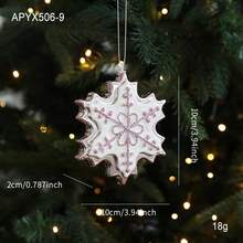 Christmas Tree Hanging Decorations, Pink Cute Plastic Ornaments, Snowflake Shell Unicorn Ice Cream Shapes, 3D Christmas Tree Window Decor - Multicolor - View 12