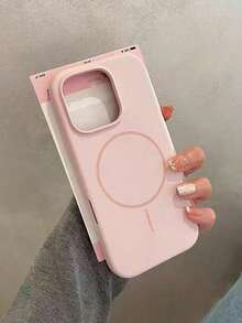 Luxury Fluorescent Liquid Silicone Phone Case, Compatible With IPhone 18 Pro Max 17 Air 16 15 14 13 12 17 Pro Max Plus, Magnetic Soft Shell - Pink - View 8