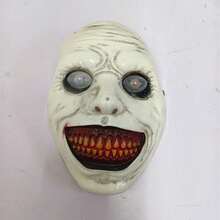 Horror Grinning White Ghost Mask Evil Smiling Demon Mask Scary Role Play Mask Halloween Carnival Haunted House Prank Photo Prop (For Bulk Orders Please Refer To The Last Actual Photo) - View 8