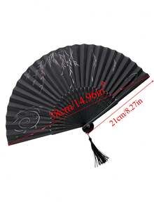Elegant Vintage Style Bamboo Folding Fan, Decorated With Exquisite Floral Patterns. Purely Handmade, High Quality, Suitable For Daily Use And Cultural Activities. An Ideal Gift For Students And Traditional Enthusiasts. Bamboo Decorative Item. Chinese Style Gift - Multicolor - View 5