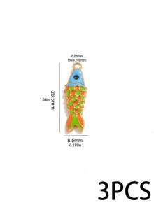 3 Pcs 304 Stainless Steel 18K Gold Plated Enamel‑Dripped Small Fish Charms, Colorful Enamel Koi Fish Pendants DIY Jewelry Accessories Handmade - Pendants - View 9