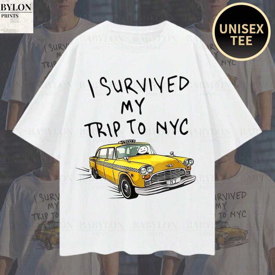 Ich habe meine Reise nach NYC überlebt Oversized Shirt Spinne-Hero Shirt, Disneyland T-Shirt, Avengers Shirts Spinne-Hero T-Shirt, Katseye Merch Damen T-Shirts - Weiss - Übersicht 1