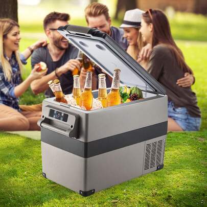 Congélateur de voiture portable 45L, mini réfrigérateur de voiture 45W, glacière de voiture 12V, congélateur portable AC/DC, réfrigérateur de voiture portable pour usage domestique et extérieur