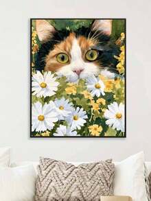 DIY Calico Cat In Daisy Garden (Frameless 8x12 / 16x20 Inches) Paint By Numbers Kit(Acrylic) Arts & Crafts For Adult Beginners, Home Wall Decor, And Holiday Gifts For Cat Lovers And Creative Souls - Sets - View 5
