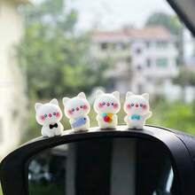 6pcs Creative Cute Cat Bib Car Dashboard Desktop Ornament DIY Car Interior Office Desk Computer Screen Decoration Accessories - Cat Bib - View 2