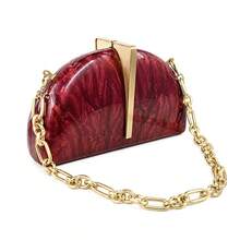 CEZIRA Semi-Circular Dome Acrylic Box Evening Bag For Women, Luxury Glamorous Designer Chain Shoulder Bag Clutch, Suitable For Party, Banquet, Wedding - Multicolor - View 13