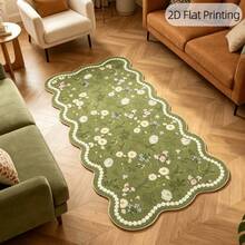 1pc Green Spring Wavy Edge Doormat, Floral Fresh Entrance Mat, Small Flower Entryway Carpet, Artistic Style Living Room Rug, Home Decor Carpet, Bedroom Elegant Artistic Floor Mat, Artistic Home Decor Rug - Multicolor - View 21