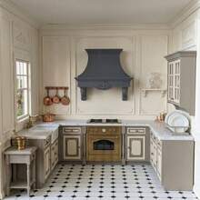 1pc Dollhouse Mini European Kitchen Simulation Range Hood Plastic Model, Dollhouse Decoration Accessories, Suitable For Dollhouse Handmade Decoration Models, Miniature Landscape Decoration Model Decorations, Dollhouse Home Kitchen Plastic Accessories - Grey - View 5