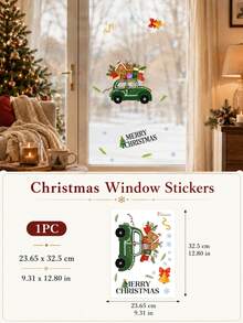 SUPSTICKER Christmas Car Window Stickers, Holiday Snowflake Glass Decals, 4 Styles, 23.65x32.5cm, Home Window Decor - Car - View 12