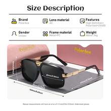PolarAce 1 Piece Unisex Timeless Designed Full Frame Sunglasses Travel Friendly Rectangular Frame Sunglasses - Multicolor - View 4