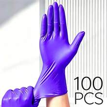 20/50/100pcs 9 Inch Multi-Purpose Purple Nitrile Gloves, Powder-Free Latex-Free Waterproof Non-Slip Rubber Gloves, Suitable For Kitchen Dishwashing, Home And Bathroom Cleaning, Salon, Nail Art, Beauty Parlor, Car Repair, Holiday Gift - Purple - View 10