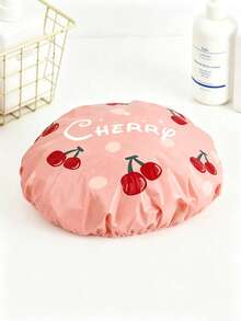 4pcs Cute Fruit Print Shower Cap Set, Waterproof Double Layer Bath Cap, Women & Girls Universal, Reusable Lightweight Hair Protection Cap, One Size Elastic Ruffle Edge, Korean Style Cute Bathroom Accessory, Travel & Home Essential Gift - View 9