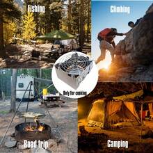 4pcs Mini Folding Camping Stove Set, Random Style, Compact Design With Wind Guard And Fuel Tray, Multi-Purpose Wood/Charcoal Stove, Suitable For Hiking, Camping, Emergency Survival, For Cooking Only, Do Not Contact Food, Suitable For Pots, Pans, Bowls - Multicolor - View 11
