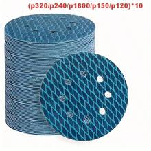 50pcs 5-Inch 8-Hole Diamond Pattern Blue Hook & Loop Sanding Discs, Anti-Clogging Dry Sandpaper, High Wear Resistance Abrasive Pads, Suitable For Car Repair, Woodworking, Metal Polishing, Wall Putty Grinding - Navy Blue - View 9