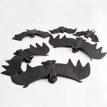 Halloween Prank Scary Soft Rubber Realistic Bat, Haunted House Mall Decoration Hanging Ornament 3D Bat Doll - Multicolor - View 11