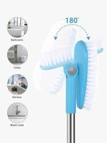 Multifunctional Bathroom Floor Scrub Brush Hard Bristles Crevice Gap Cleaning Brush Long Ergonomic Non‑Slip Handle Tile Wall Toilet Shower Stain Removal Heavy‑Duty Household Cleaning Supplies - Practical - View 5