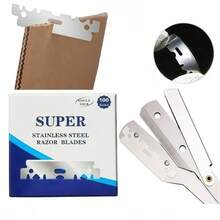 100PCS Single Edge Razor Blades, Super Stainless Steel Utility Blades For Shaving, Scraping, Crafts & Industrial Use - Multicolor - View 2