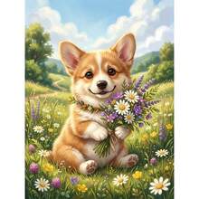 1PC DIY 5D Diamond Painting Kit Cute Corgi Dog Pattern - Round Full Drill Art Mosaic Craft, Home Wall Decor, Unframed - No Frame - View 8