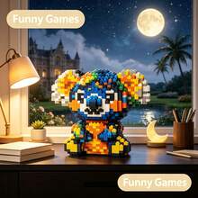 Cute Personalized Blue Animal Series Collection, 1400+ To 2700+ Pcs, Adult Building Block Set, Creative Room Decor, Desktop Ornament, Stress Relief Toy, Halloween Gift, Birthday Gift, Christmas Gift, Graduation Gift, Best Friend Gift, Couple Gift, New Year Gift, Suitable For Everyone - Multicolor - View 10