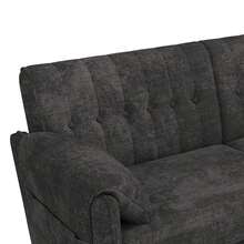 Sofa Made Of Chenille With Storage Space Saving Solid Wood Grey For Living Room And Lounge - Dark Grey 2 Seat - View 10