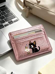 Credit Card Holder Small Wallet Women, Black Cat Leave,Coin Wallet Portable Card ID Card,Slim Pocket,Large Capacity,Birthday, Anniversary, Couples - Multicolor - View 9