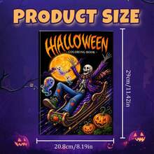 GDTME Halloween Bottle Gothic Style Coloring Book: Skull Jar Pumpkin Candle Halloween Cover, Bold Minimalist Line Thriller Holiday Pages, Suitable For Adult Coloring Hobby - JX-880-halloween Bottle - View 3