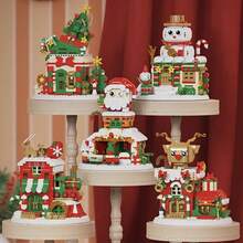 Christmas Santa Claus Christmas Tree Train Snowman Micro Particle Building Blocks Christmas Gift Creative Gift Reindeer Assembly Blocks - Educational ABS Toy Gift Box Packaging Best Holiday Gift - Green - View 5
