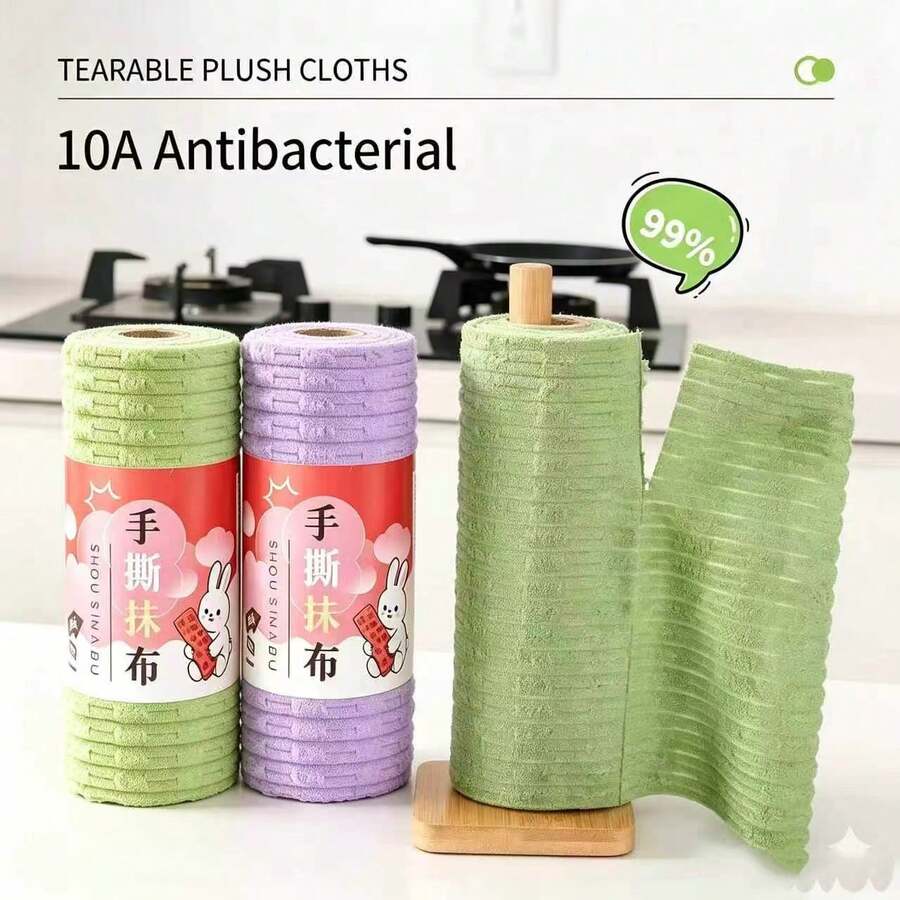 1件可撕式毛絨布,高吸水性,可輕鬆撕成單片,適用聖誕節、萬聖節,用於清潔玻璃器皿、爐灶、櫥櫃和餐具,日常廚房用品,居家、秋季家居裝飾、清潔、露營、浴室、宿舍、旅行 - A - 查看 1