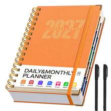 2027 Daily, Monthly, Yearly Planner Academic Agenda Organizer, Comes With 2 Pens, Spiral Bound Multi-Function Monthly Calendar, Suitable For Students, Office And Business Use, Perfect For Daily Planning, Enhancing Self-Discipline And Time Management, Premium Hardcover Agenda Notebook, Full Year Organizer With Calendar, Goal And Schedule Tracking For Business And Office Use - A5 - View 14