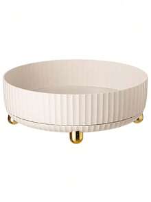 1pc 360° Rotatable Large Capacity Multi-Functional Storage Box, Plastic Storage Tray With Gold Legs, Simple And Elegant, Suitable For Bathroom, Kitchen, Office, Living Room, Vanity, Space-Saving, Modern Decor Centerpiece, Rounded Edges, Beautiful And Practical - Multicolor - View 13
