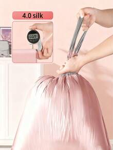 50 Pink Garbage Bags, Sturdy And Lightweight Disposable Kitchen Trash Bags Made From Durable Plastic, Suitable For Kitchens, Bathrooms, Home, And Household Items. Also Ideal For Home Christmas Decorations, Holiday Gifts,Non Tear Garbage Bag - Pink - View 5