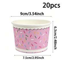 20/10pcs, Pink Dessert Themed Birthday Ice Cream Cup, Dessert Cup, Baking Cup, Suitable For Cold Goods, Ice Cream, Jelly And Snacks, Birthday Parties, Pink Parties, Dessert Shops And Party Supplies, Restaurant Decoration - Multicolor - View 8