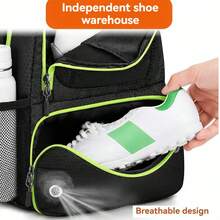 Football Backpack Set Unisex With Shoe Compartment 30L Large Capacity Lightweight Breathable Boys Girls Volleyball Sports Gear Bag Suitable For Basketball Bag Travel School Gym - Multicolor - View 6