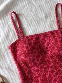 Women's Spaghetti Strap One-Piece Swimsuit, Spring/Summer Beachwear, Elegant Vacation Outfit, Suitable For Beach, Pool, Holiday - Multicolor - View 4