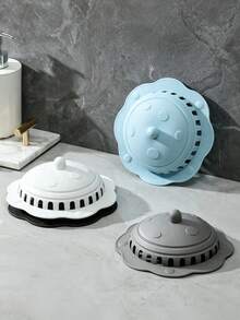 1pc Bathroom Hair Catcher, Round Drain Filter Cover With Suction Cup, Hair Clog Preventer, Easy To Install, Suitable For Bathroom, Bathtub, Kitchen - Multicolor - View 7