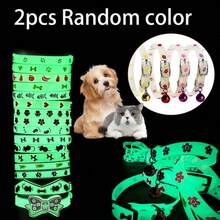 4pcs Random Colors Pet Glow-In-The-Dark Collars, Cute Nighttime Luminous Pet Collars, Glow-In-The-Dark Pet Collars - Glowing Collars With Paw Prints, Nighttime Safety Anti-Lost Collars, Suitable For Small Dogs And Cats, Various Colors - Multicolor - View 12
