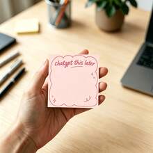 1pc/4pcs,ChatGPT Sticky Notes Suitable For Tech Office,50 Sheets Each,AI-Themed Notepad With Pink Curved Edge & ChatGPT Labeling System, Productivity Paper For Students, Creative Gift For ChatGPT Fans, Tech Lover Stationery - one-size - View 7