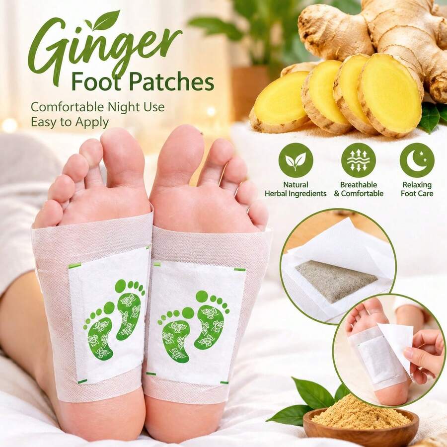 50pcs Deep Cleansing Herbal Foot Masks, With Ginger Oil And Bamboo Charcoal, Natural Ingredients, Care For Foot Health - A - View 1