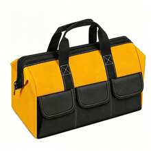 1 Piece Heavy Duty Thickened Canvas Tool Bag, Large Portable Multifunctional Hand Tool Storage Bag Equipped With Shoulder Strap, Wear Resistant Tool Carrier For Electric Work And Air Conditioning Maintenance - Tool Kit - View 4
