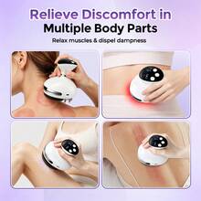 Multifunctional Electric Body Massager, Red Light Heating Massager, 9-Level Adjustable Vacuum Suction Massager, USB Rechargeable, Suitable For Full Body, Legs, Back, Arms, Etc., Portable Handheld Home Body Massager, Relieves Daily Fatigue, Ideal Holiday Gift For Parents And Partners - White - View 6