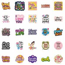 50pcs Inspirational English Graffiti Stickers DIY Luggage Refrigerator Laptop Skateboard Decorative Decals - Multicolor - View 3