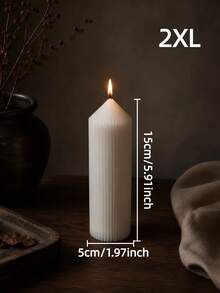 1pc Vintage White Textured Pointed Aromatherapy Candle, 1.97 Inch Diameter (S-4XL Size), Suitable For Home Decor, Photography Props, Desktop Ornament, Gift Idea, Women's Gift, Halloween Decoration - Multiple Styles - View 17