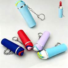 Cute Mini Cup Lipstick Holder Keychain, Cartoon Cup Backpack Charm, Portable Lipstick Protective Case, Suitable For Gifts - Multicolor - View 1